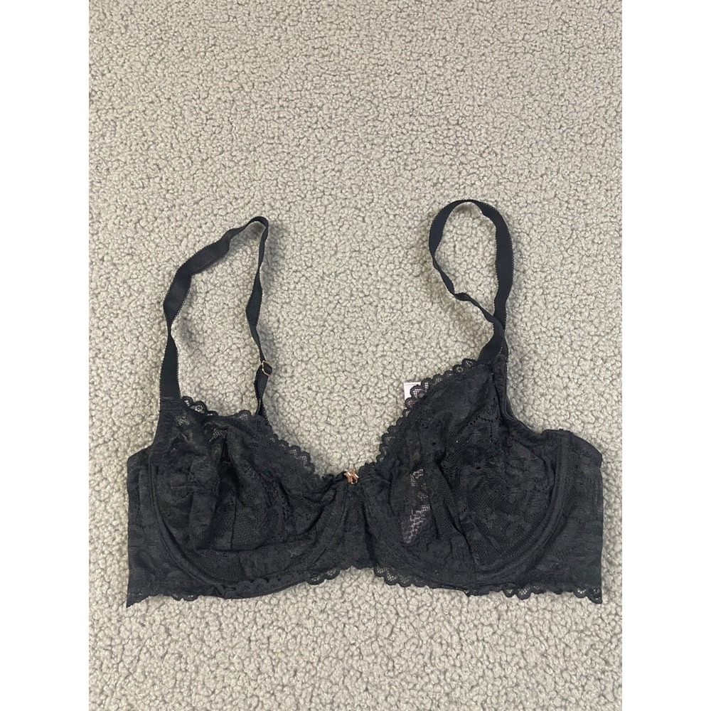 Savage X Fenty black underwire brace sheer  Bralette‎ 34D